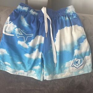 Baseball lifestyle 101 Blue Cloud Print Shorts